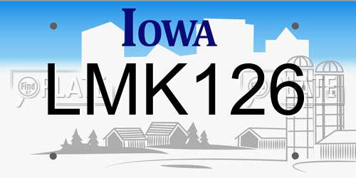 LMK126 Iowa License Plate