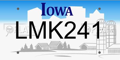 LMK241 Iowa License Plate