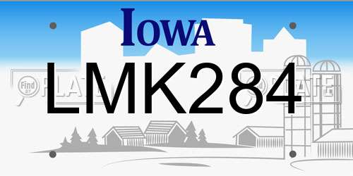 LMK284 Iowa License Plate