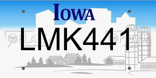 LMK441 Iowa License Plate