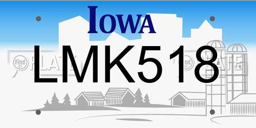 LMK518 Iowa License Plate