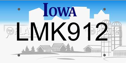 LMK912 Iowa License Plate