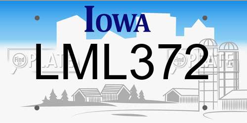 LML372 Iowa License Plate