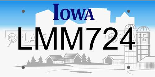 LMM724 Iowa License Plate
