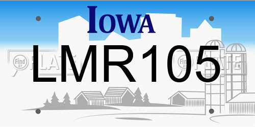 LMR105 Iowa License Plate