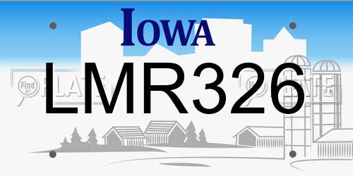 LMR326 Iowa License Plate