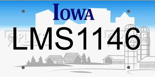 LMS1146 Iowa License Plate