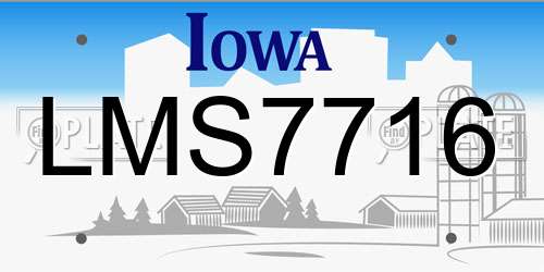 LMS7716 Iowa License Plate
