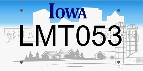 LMT053 Iowa License Plate