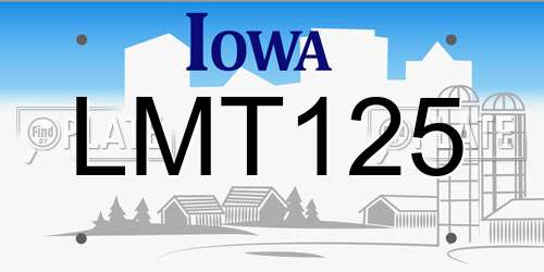 LMT125 Iowa License Plate