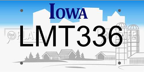 LMT336 Iowa License Plate