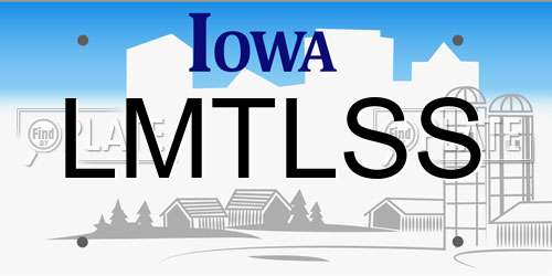 LMTLSS Iowa License Plate