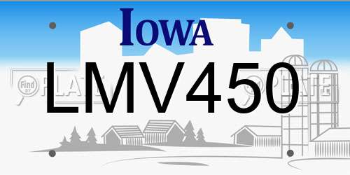 LMV450 Iowa License Plate