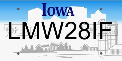 LMW28IF Iowa License Plate