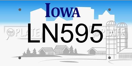 LN595 Iowa License Plate