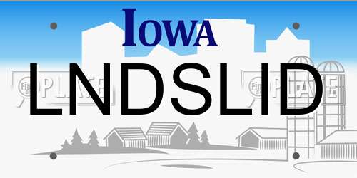 LNDSLID Iowa License Plate