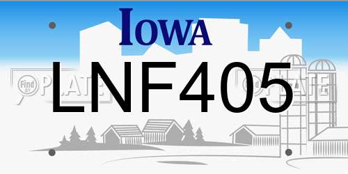 LNF405 Iowa License Plate