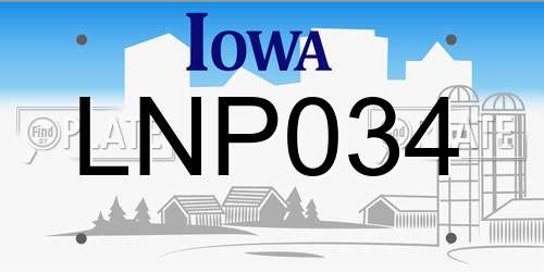 LNP034 Iowa License Plate