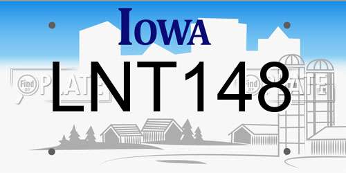 LNT148 Iowa License Plate