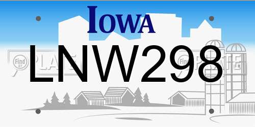 LNW298 Iowa License Plate