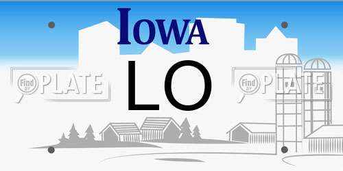 LO Iowa License Plate