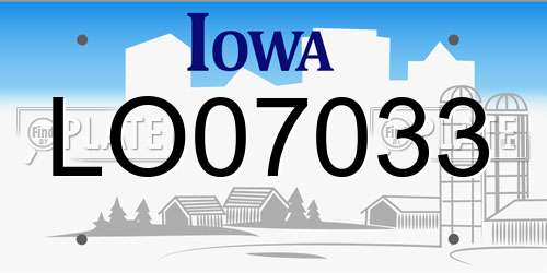 LO07033 Iowa License Plate