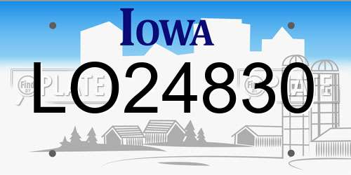 LO24830 Iowa License Plate