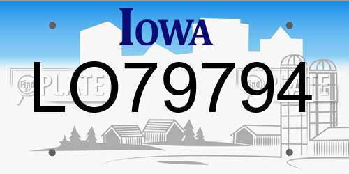 LO79794 Iowa License Plate