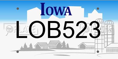 LOB523 Iowa License Plate
