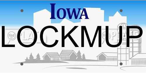 LOCKMUP Iowa License Plate