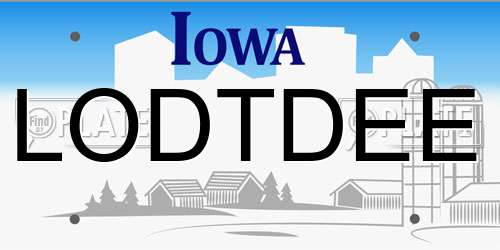 LODTDEE Iowa License Plate
