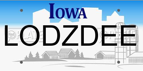 LODZDEE Iowa License Plate