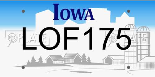 LOF175 Iowa License Plate
