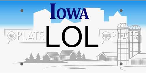 LOL Iowa License Plate