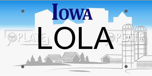 LOLA Iowa License Plate