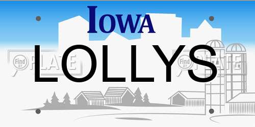 LOLLYS Iowa License Plate