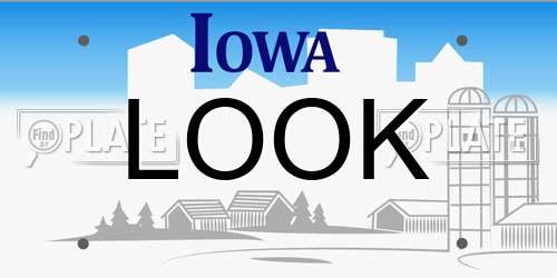 LOOK Iowa License Plate