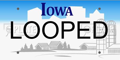LOOPED Iowa License Plate