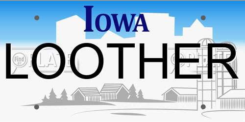 LOOTHER Iowa License Plate