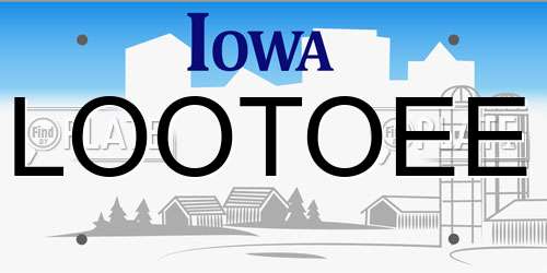 LOOTOEE Iowa License Plate