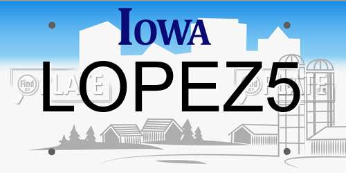 LOPEZ5 Iowa License Plate