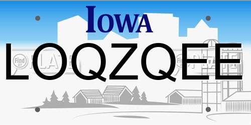 LOQZQEE Iowa License Plate
