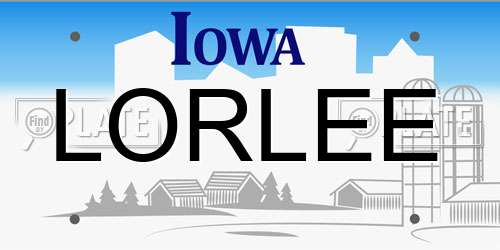 LORLEE Iowa License Plate