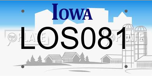 LOS081 Iowa License Plate
