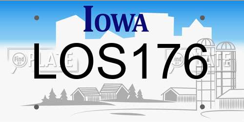 LOS176 Iowa License Plate