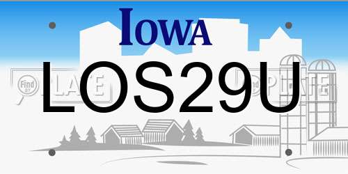 LOS29U Iowa License Plate