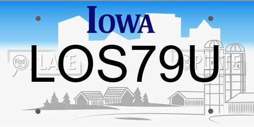 LOS79U Iowa License Plate