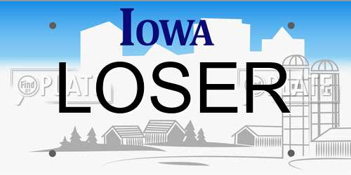 LOSER Iowa License Plate