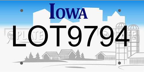 LOT9794 Iowa License Plate