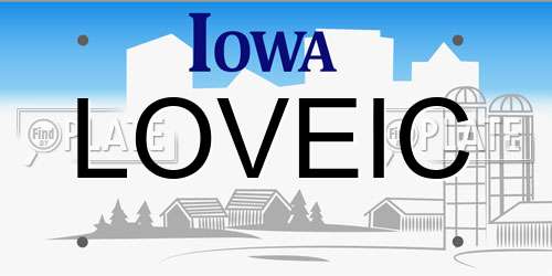 LOVEIC Iowa License Plate